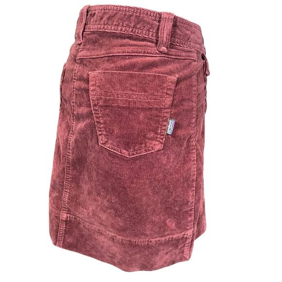 Patagonia Skirt 8 Stretchy Red Corduroy A Line Short Pockets Zip Organic Cotton - Picture 3 of 9
